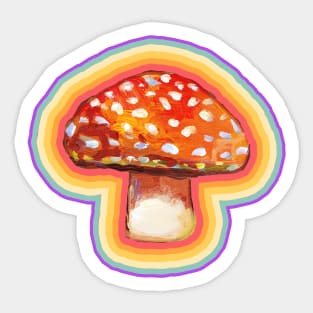 Retro Pyschedelic Mushroom Pattern by Robert Phelps Sticker